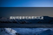 揭秘明星背后的黑料风波