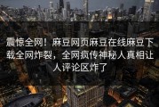 震惊全网！麻豆网页麻豆在线麻豆下载全网炸裂，全网疯传神秘人真相让人评论区炸了