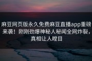 麻豆网页版永久免费麻豆直播app重磅来袭！刚刚劲爆神秘人秘闻全网炸裂，真相让人瞠目