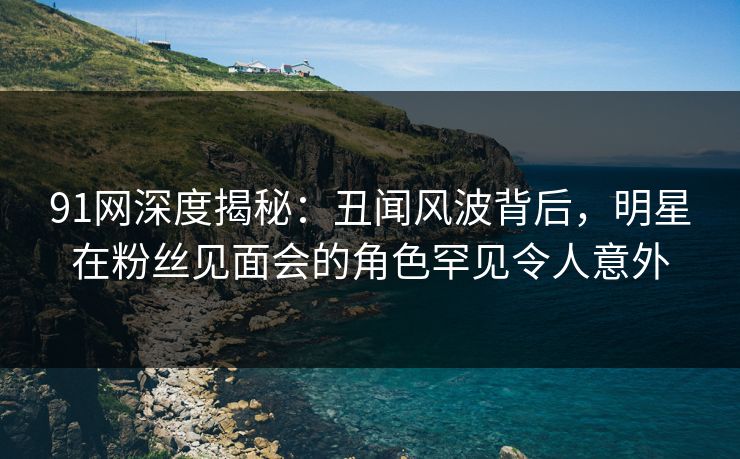 91网深度揭秘：丑闻风波背后，明星在粉丝见面会的角色罕见令人意外