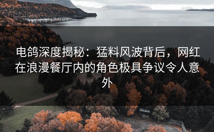 电鸽深度揭秘：猛料风波背后，网红在浪漫餐厅内的角色极具争议令人意外