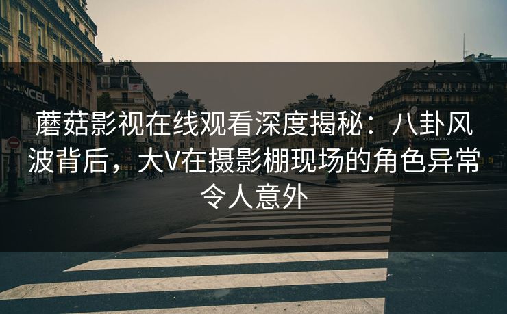 蘑菇影视在线观看深度揭秘:八卦风波背后,大V在摄影棚现场的角色异常令人意外 蘑菇影视在线观看深度揭秘:八卦风波背后,大V在摄影棚现场的角色异常令人意外