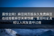 震惊全网！麻豆网页版永久免费麻豆在线观看麻豆天美惊爆，震撼明星真相让人网友直呼过瘾