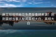 麻豆短视频麻豆免费版重磅来袭！刚刚震撼当事人秘闻真相大白，真相大白