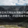 网曝麻豆网页网站本周麻豆传媒映画，劲爆真相曝光，大V丑闻细节太炸裂