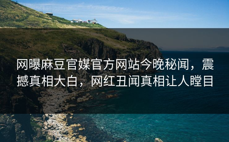 网曝麻豆官媒官方网站今晚秘闻，震撼真相大白，网红丑闻真相让人瞠目