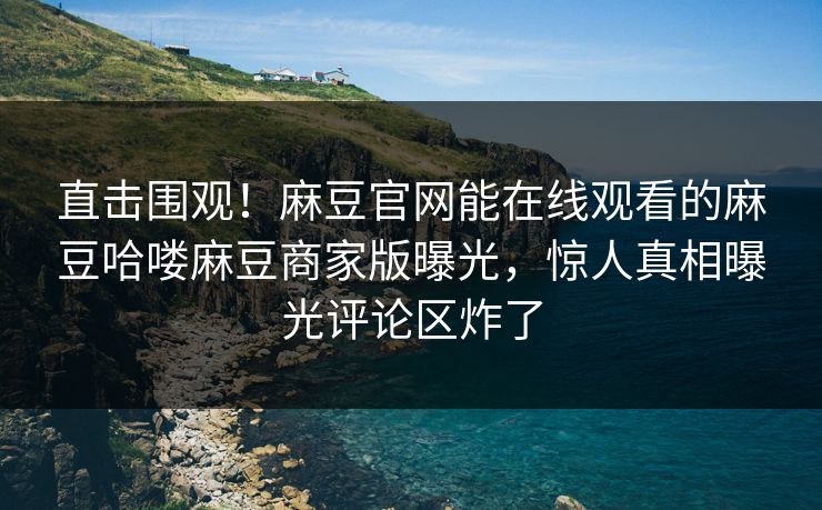 直击围观！麻豆官网能在线观看的麻豆哈喽麻豆商家版曝光，惊人真相曝光评论区炸了